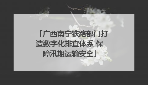 广西南宁铁路部门打造数字化排查体系 保障汛期运输安全