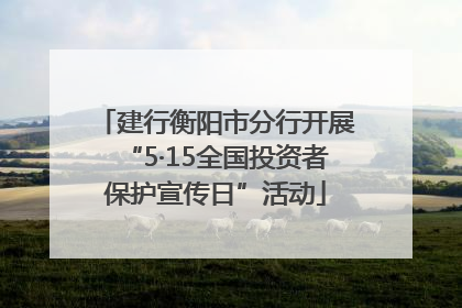 建行衡阳市分行开展“5·15全国投资者保护宣传日”活动