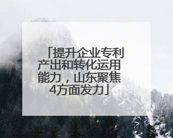 提升企业专利产出和转化运用能力，山东聚焦4方面发力