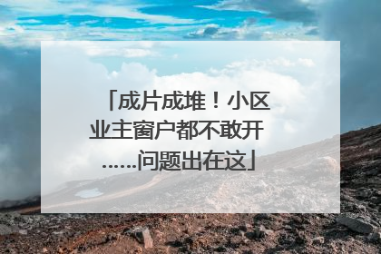 成片成堆！小区业主窗户都不敢开……问题出在这