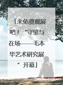 来免费观展吧！“守望与在场——毛本华艺术研究展”开幕