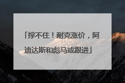 撑不住！耐克涨价，阿迪达斯和彪马或跟进