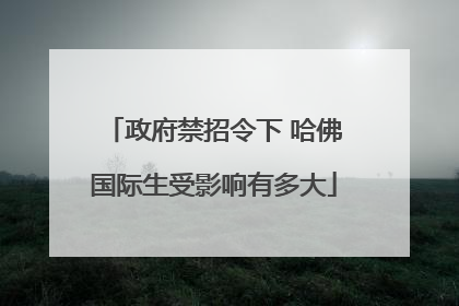 政府禁招令下 哈佛国际生受影响有多大
