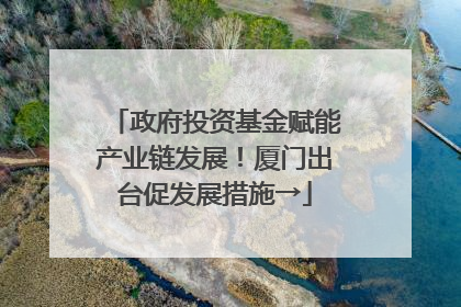 政府投资基金赋能产业链发展！厦门出台促发展措施→