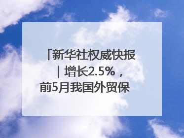 新华社权威快报｜增长2.5%，前5月我国外贸保持较强韧性