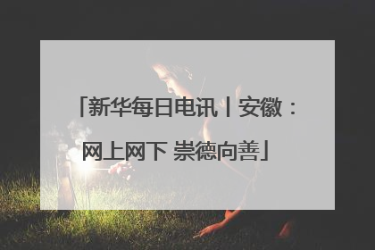 新华每日电讯丨安徽：网上网下 崇德向善