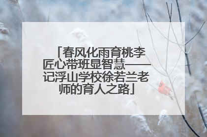春风化雨育桃李 匠心带班显智慧——记浮山学校徐若兰老师的育人之路