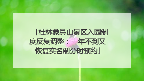 桂林象鼻山景区入园制度反复调整：一年不到又恢复实名制分时预约