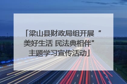 梁山县财政局组开展“美好生活 民法典相伴”主题学习宣传活动