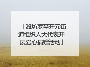 潍坊寒亭开元街道组织人大代表开展爱心捐赠活动