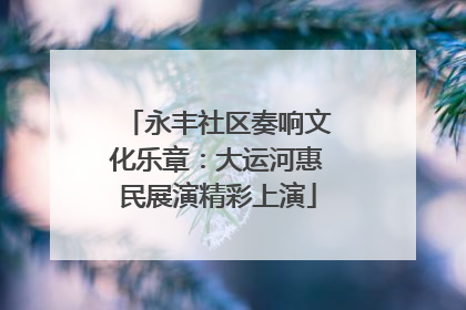 永丰社区奏响文化乐章：大运河惠民展演精彩上演