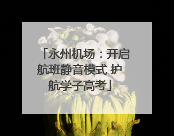 永州机场：开启航班静音模式 护航学子高考