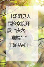 汤阴县人民检察院开展“庆六一 迎端午”主题活动