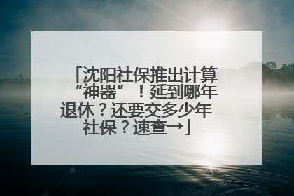 沈阳社保推出计算“神器”！延到哪年退休？还要交多少年社保？速查→