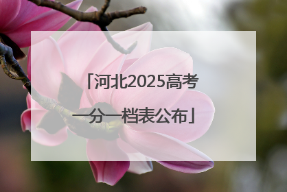 河北2025高考一分一档表公布