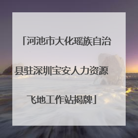 河池市大化瑶族自治县驻深圳宝安人力资源飞地工作站揭牌