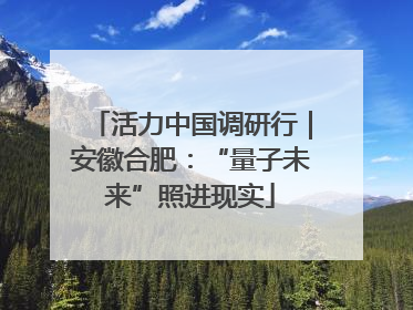 活力中国调研行｜安徽合肥：“量子未来”照进现实