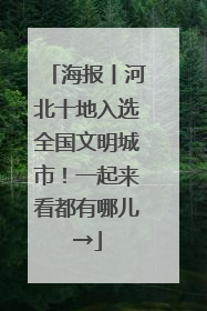 海报丨河北十地入选全国文明城市！一起来看都有哪儿→