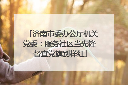 济南市委办公厅机关党委：服务社区当先锋 督查党旗别样红