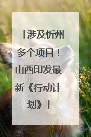 涉及忻州多个项目！山西印发最新《行动计划》