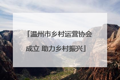 温州市乡村运营协会成立 助力乡村振兴