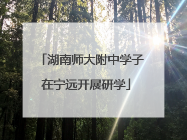 湖南师大附中学子在宁远开展研学