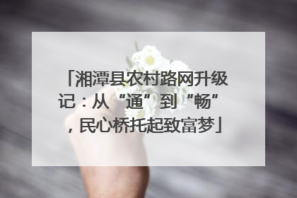 湘潭县农村路网升级记：从“通”到“畅”，民心桥托起致富梦