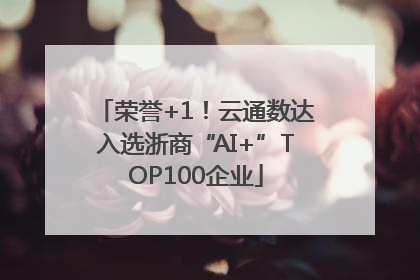 荣誉+1！云通数达入选浙商“AI+”TOP100企业