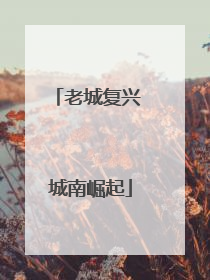 老城复兴 城南崛起