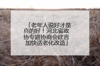 老年人说好才是真的好！河北省政协专题协商会建言加快适老化改造