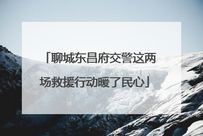 聊城东昌府交警这两场救援行动暖了民心