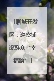 聊城开发区：巡察铺设群众“幸福路”