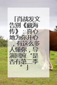 肖战发文告别《藏海传》：真心地为你开心，有这么多人懂你，导演回应“是否有第二季”
