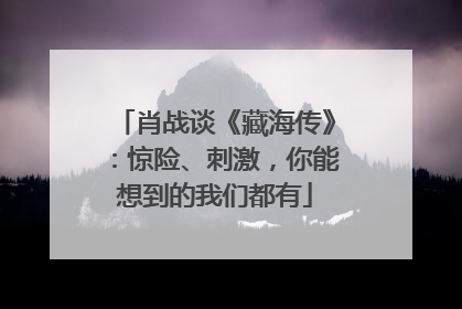 肖战谈《藏海传》：惊险、刺激，你能想到的我们都有