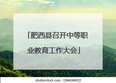 肥西县召开中等职业教育工作大会