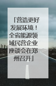 营造更好发展环境！全省能源领域民营企业座谈会在郑州召开