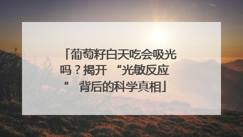 葡萄籽白天吃会吸光吗？揭开 “光敏反应” 背后的科学真相