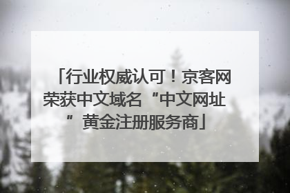 行业权威认可！京客网荣获中文域名“中文网址”黄金注册服务商