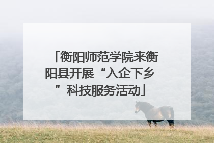 衡阳师范学院来衡阳县开展“入企下乡”科技服务活动