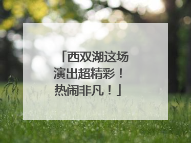西双湖这场演出超精彩！热闹非凡！