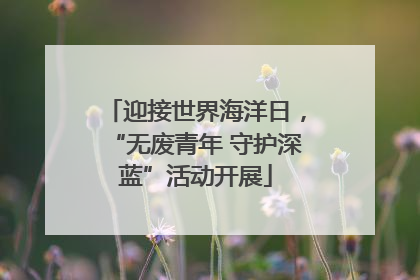 迎接世界海洋日，“无废青年 守护深蓝”活动开展
