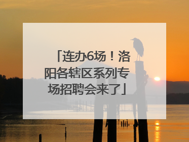连办6场！洛阳各辖区系列专场招聘会来了