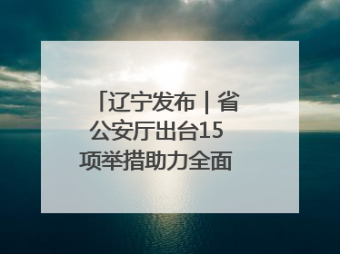 辽宁发布｜省公安厅出台15项举措助力全面振兴新突破三年行动决胜之战
