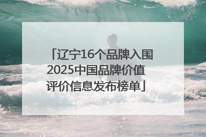 辽宁16个品牌入围2025中国品牌价值评价信息发布榜单