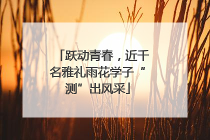 跃动青春，近千名雅礼雨花学子“测”出风采