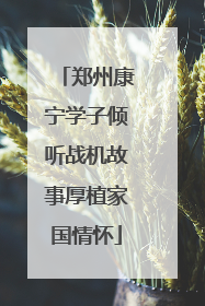 郑州康宁学子倾听战机故事厚植家国情怀