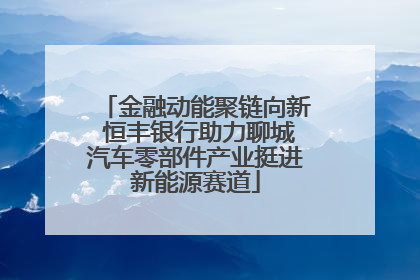 金融动能聚链向新 恒丰银行助力聊城汽车零部件产业挺进新能源赛道