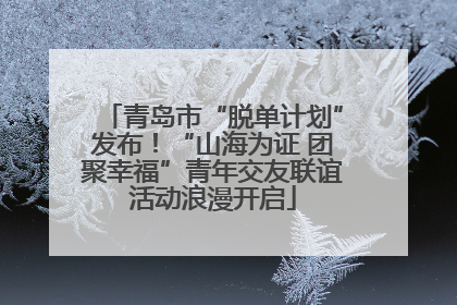 青岛市“脱单计划”发布！“山海为证 团聚幸福”青年交友联谊活动浪漫开启