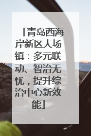 青岛西海岸新区大场镇：多元联动、智治无忧，提升综治中心新效能