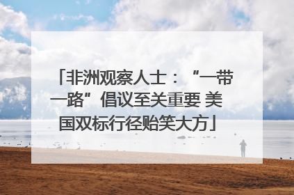 非洲观察人士：“一带一路”倡议至关重要 美国双标行径贻笑大方